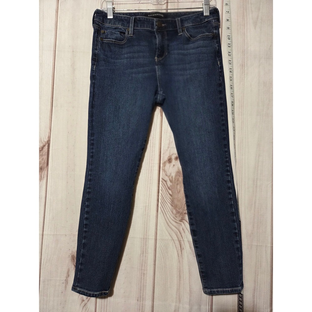 Liverpool Los Angeles Womens 6 Petite Dark Wash Denim Ankle Skinny Jeans